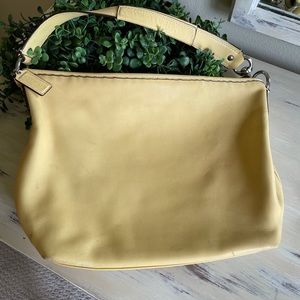 Retro Pale Yellow leather coach bag mo885-F13094